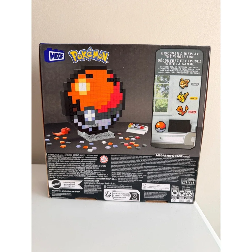MEGA Pokemon Poke Ball Build Your Pixel Art 384pcs HJG71 Red White NWT